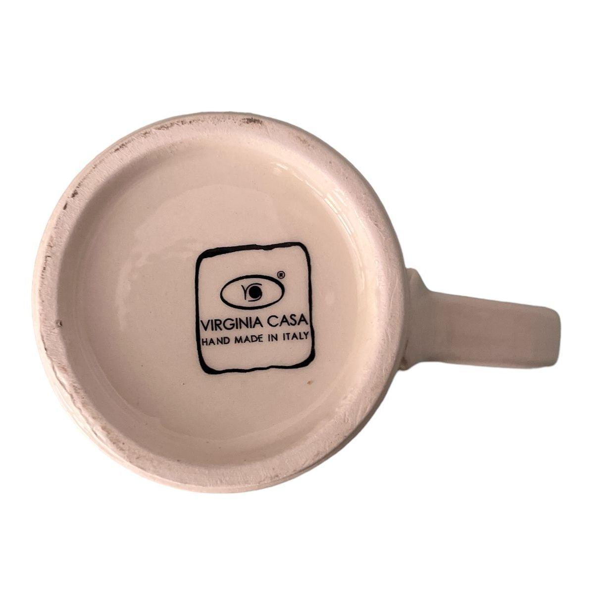 Fondo tazza in ceramica linea Selva con scritta Virginia Casa Made in Italy