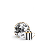 Set tazzina caffè décor Tangerine Garden Souvenirs de Voyage in porcellana e oro