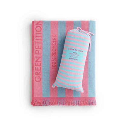 Beach towel model MARIS 180 cm x 100 cm by Green Petition, Color: CANDY (pink / blue-grey)