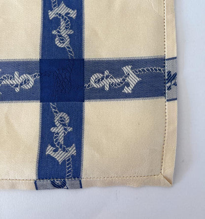 Tablecloth with 12 napkins (Table Service), Rectangular 12 Pers, Pure Cotton Flanders, embroidery: dolphins and anchors