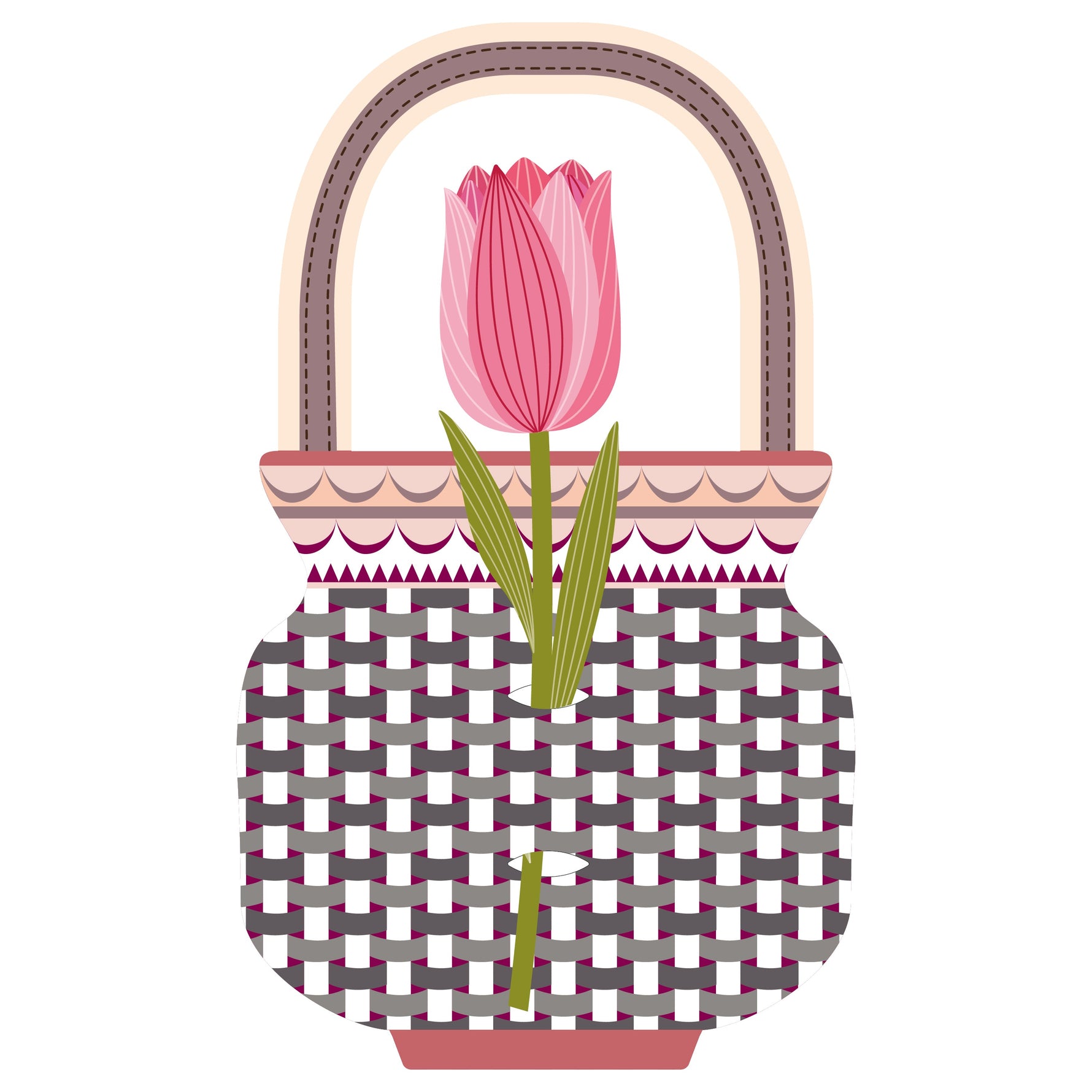 Tulipano rosa Vesta Special Moment in plexiglas con packaging decorativo