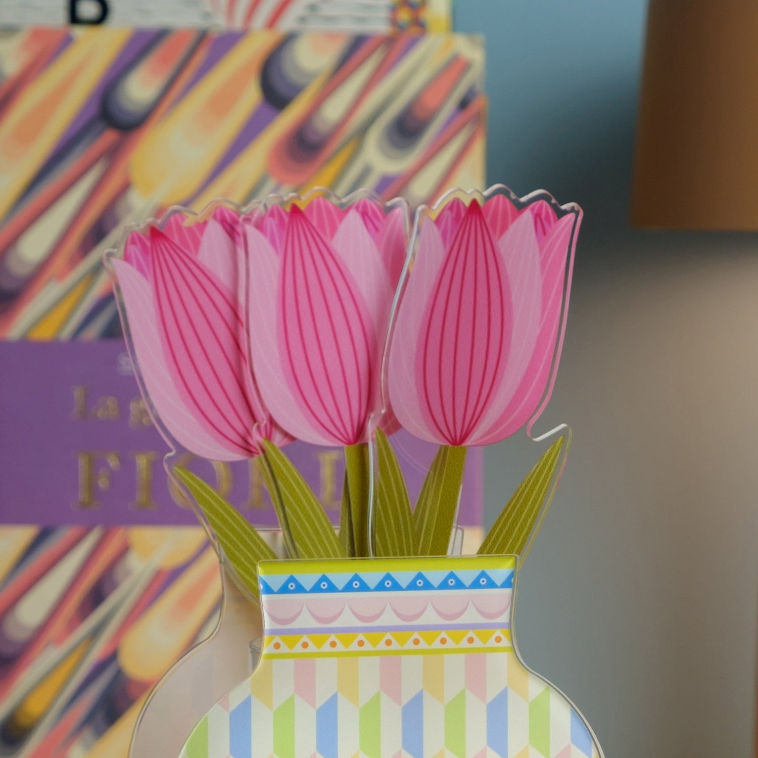 Composizione tulipani rosa Vesta in vaso decorativo