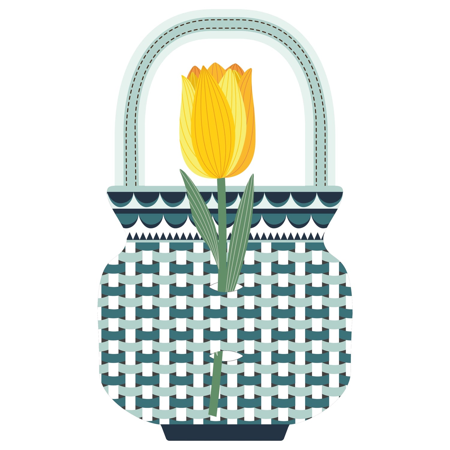 Tulipano giallo Vesta Special Moment in plexiglas con packaging decorativo