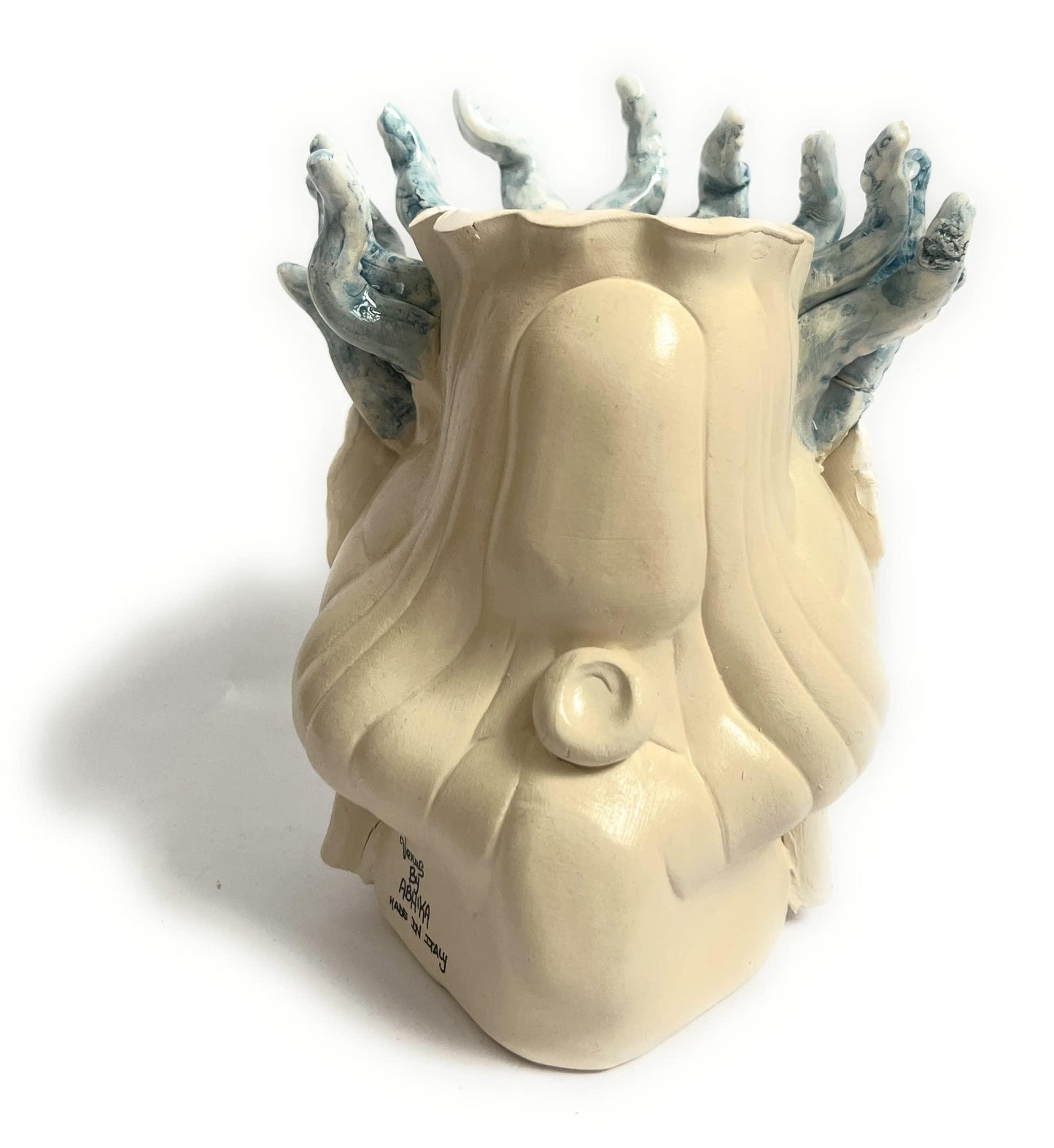 Vaso Moro Small Medusa Uomo, designed by Abhika, ceramiche fatte a mano 100% made in Italy - MARIKA DE PAOLA - HOME DECOR