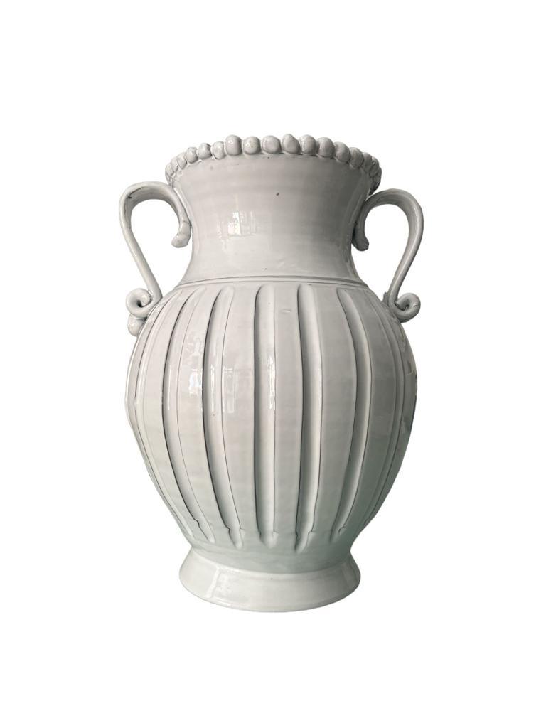 Vaso PERLA in ceramica bianca 40 cm - MARIKA DE PAOLA - HOME DECOR