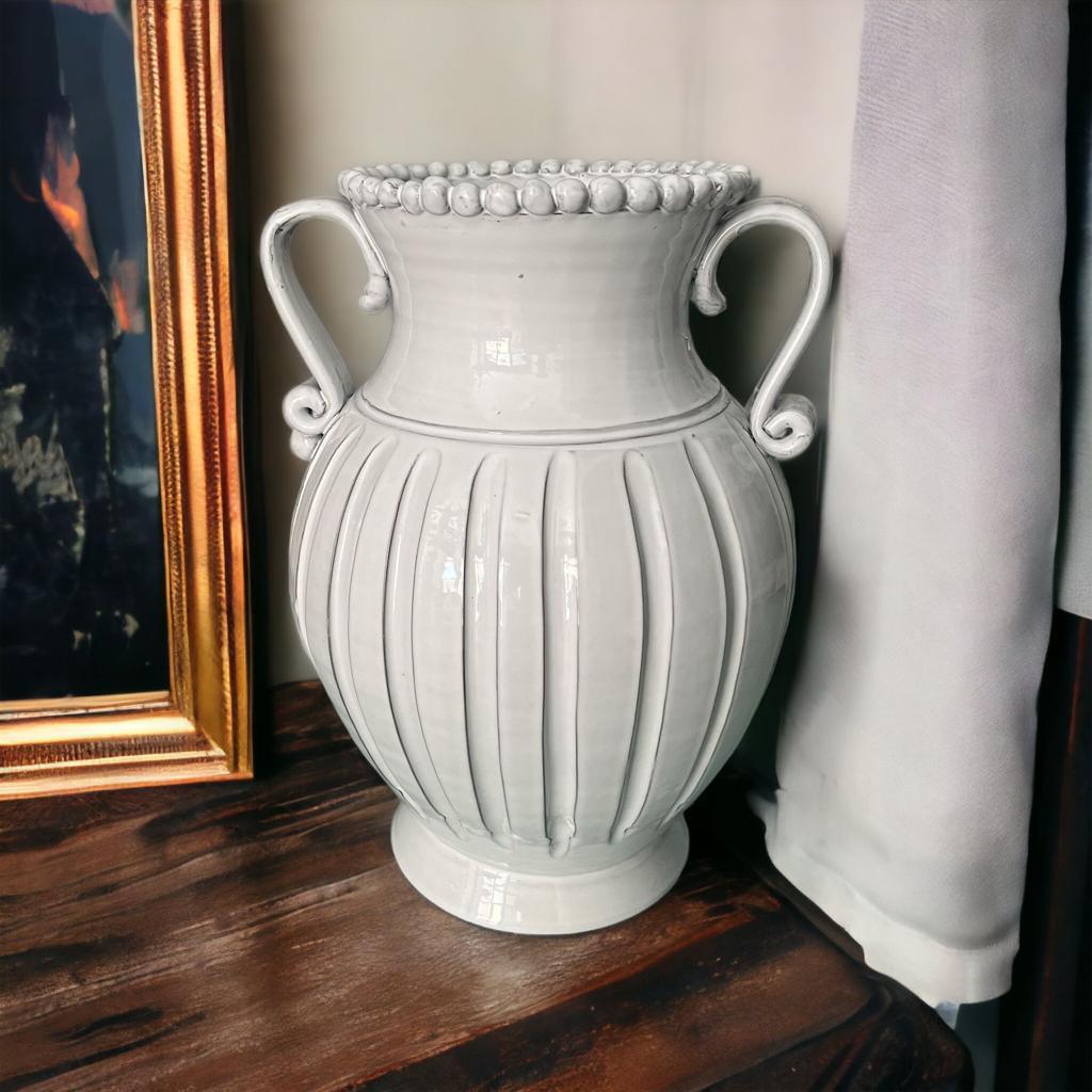 Vaso PERLA in ceramica bianca 40 cm - MARIKA DE PAOLA - HOME DECOR