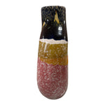 Vaso in ceramica tricolore con effetto sfumato, vista laterale