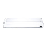 Vassoio piccolo Like Water Vesta in acrilico trasparente su tavolo moderno