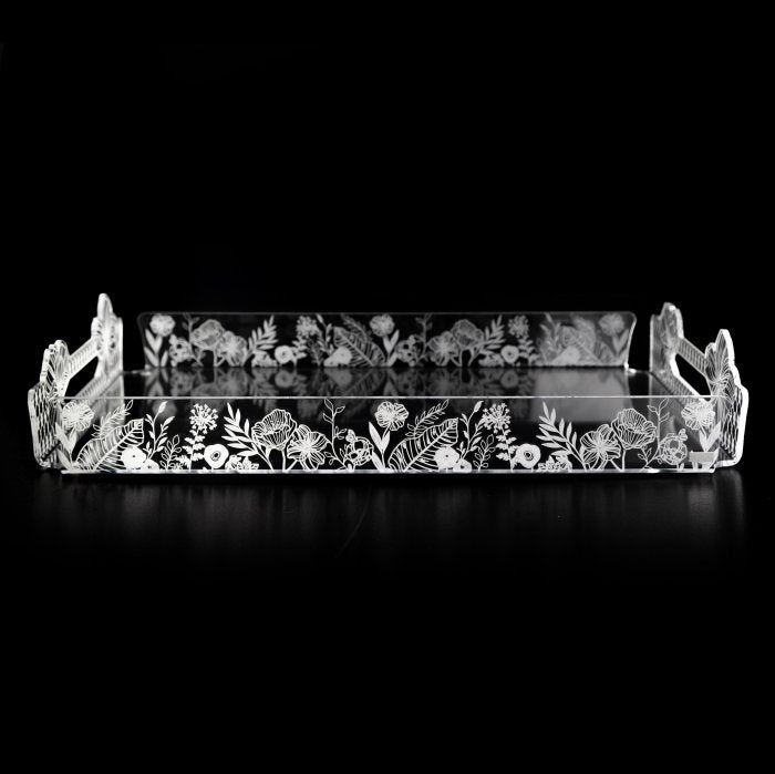 Large tray Like Water line in acrylic crystal - Vesta collection (45 cm x 31 cm)