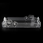 Vassoio grande Le Jardin di Vesta,in materiale infrangibile con decoro floreale, perfetto per yacht e bordo piscina, misure altezza 7,5 cm, larghezza 45 cm, profondità 31 cm