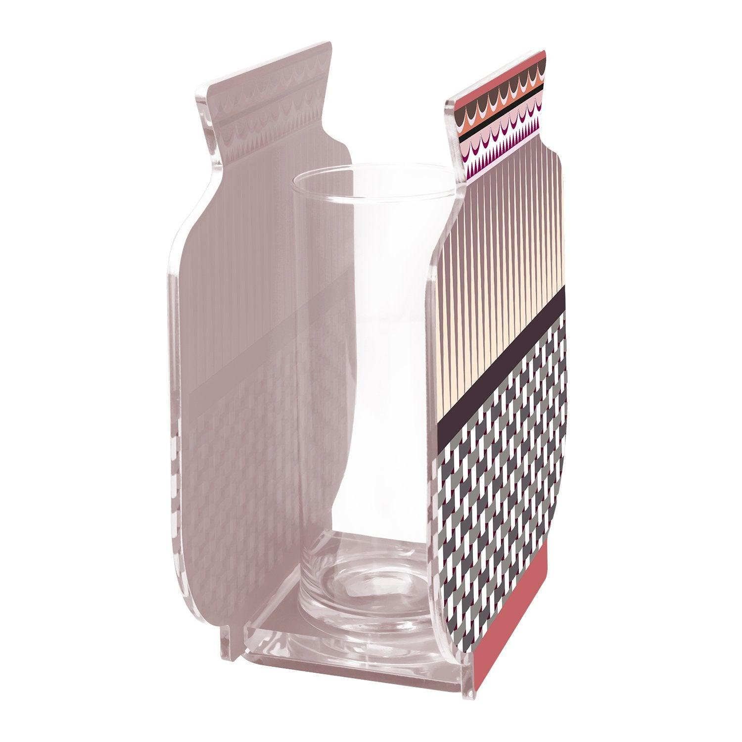 Vaso modello Fenice grande di Vesta in cristallo acrilico, design elegante e brillante, perfetto per decorazioni di stile, vista laterale