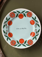 piatto Viva la Frutta arance diametro 21 cm fondo azzurro