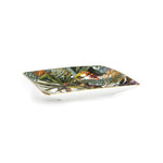 Svuotatasche Exotic Jungle White  con decoro tropicale floreale e uccello esotico
