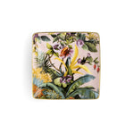 Svuotatasche quadrato Exotic Jungle Rose  Simone Guidarelli in porcellana con bordo oro
