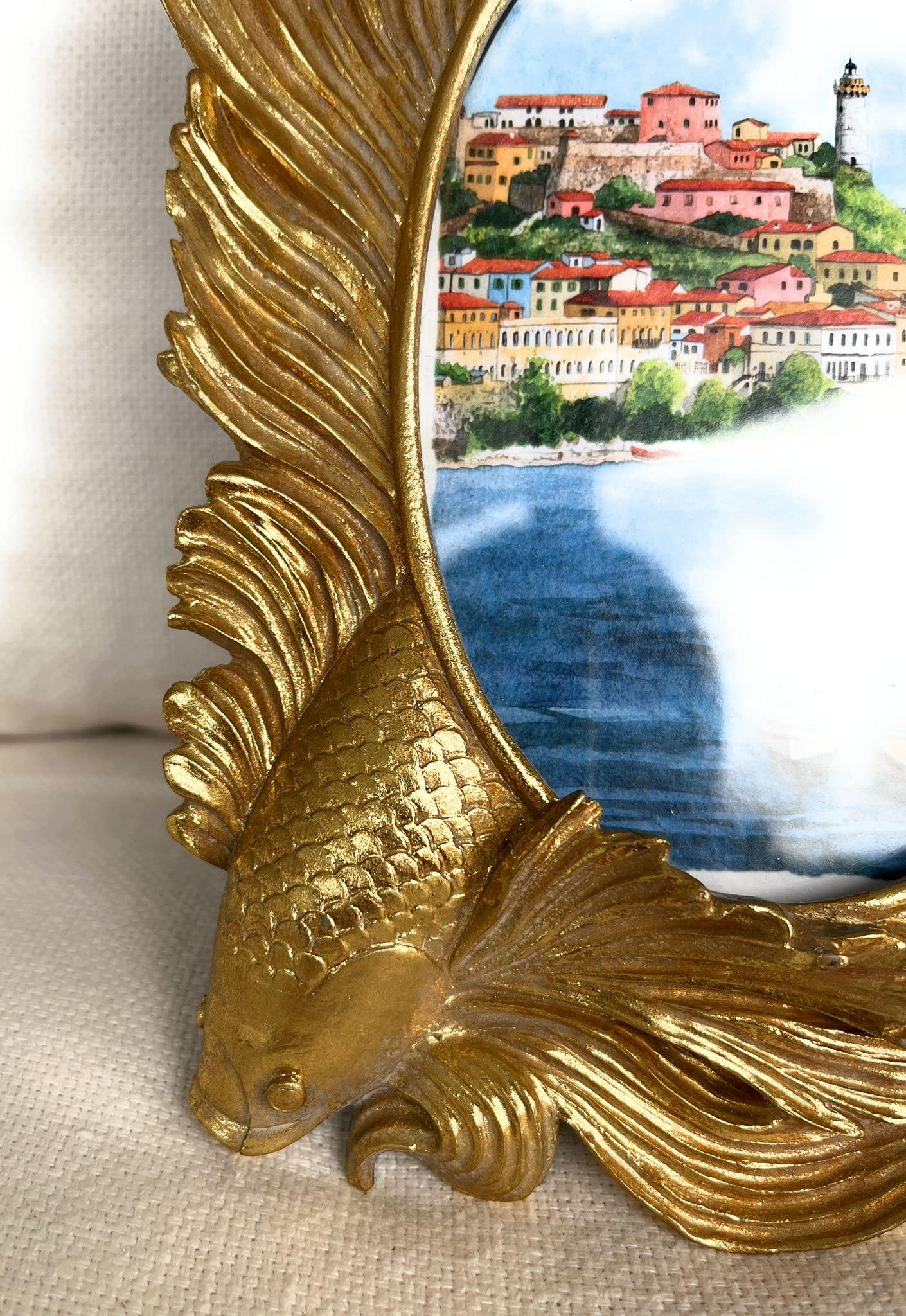 Cornice portafoto da tavola, fantasia marina, colore Oro, Designed by Enzo De Gasperi - MARIKA DE PAOLA - HOME DECOR